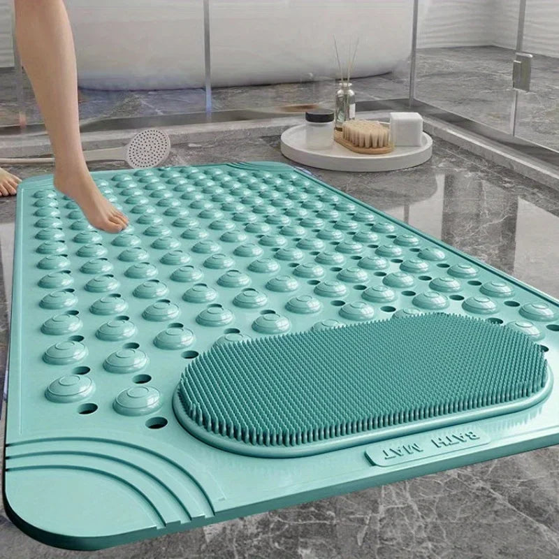 Light Blue Non-Slip PVC Bath Mat
