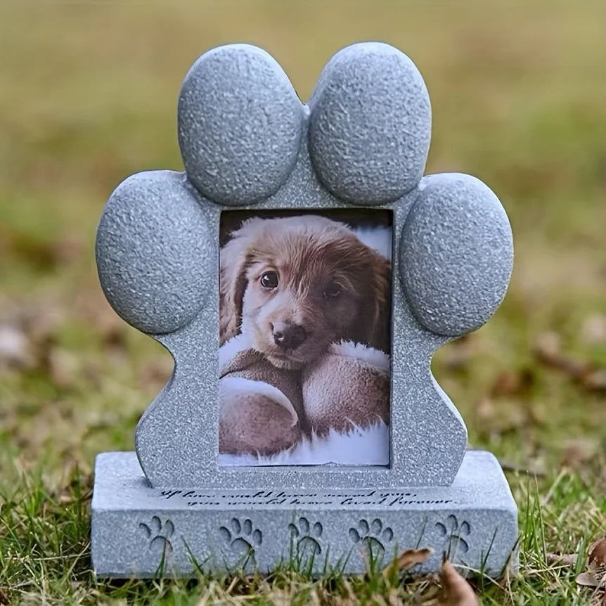 Resin Pet Paw Memorial Stone