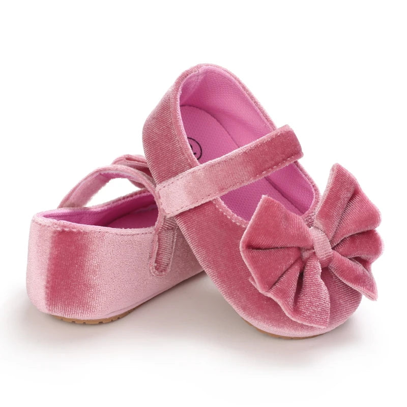 Flannelette Bow Baby Flats