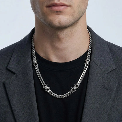 Metal Geometric Stainless Cuban Chain