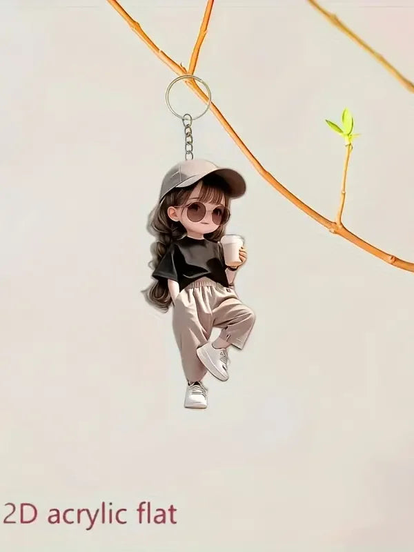 Cute Acrylic Keychain 2D Flat
