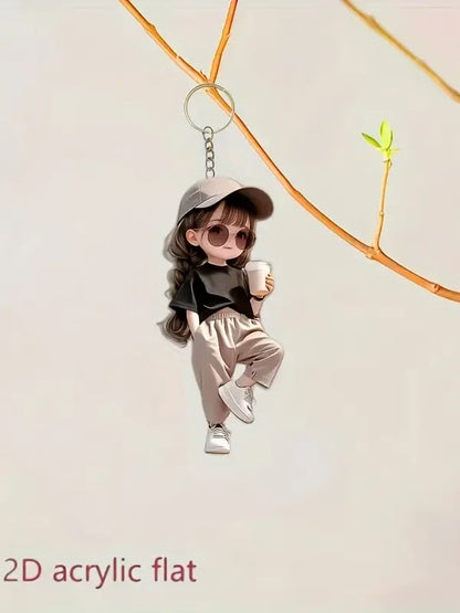 Cute Acrylic Keychain 2D Flat