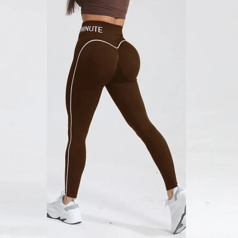 Color-Contrast Seamless Hip-Lift Leggings