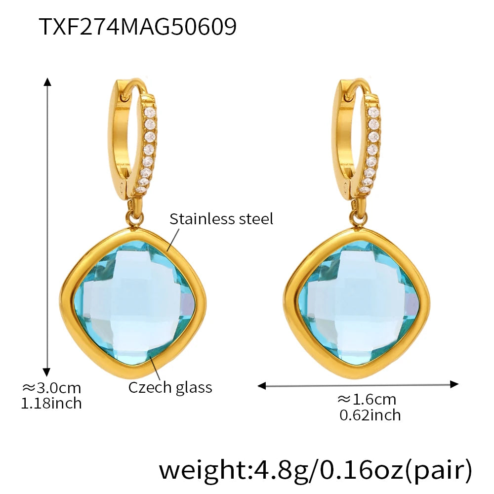 Square Glass Earrings