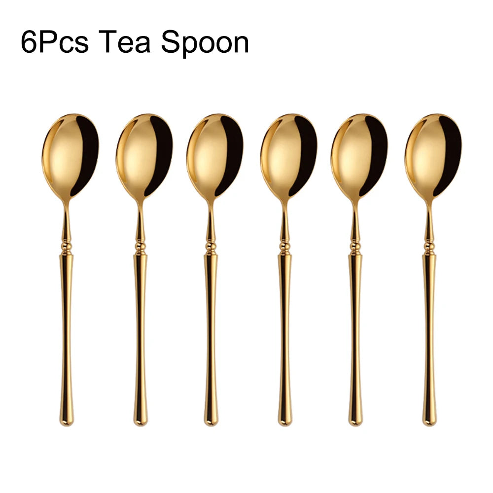 Metal Gold Cutlery Set Tableware