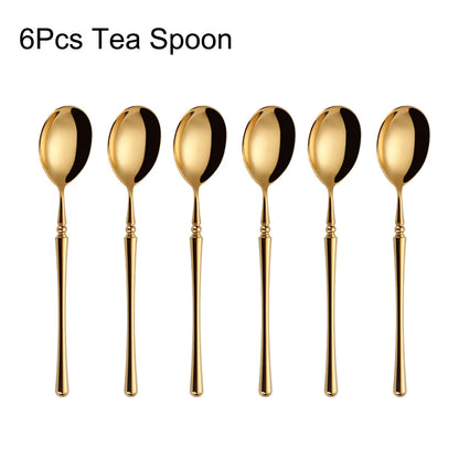Metal Gold Cutlery Set Tableware