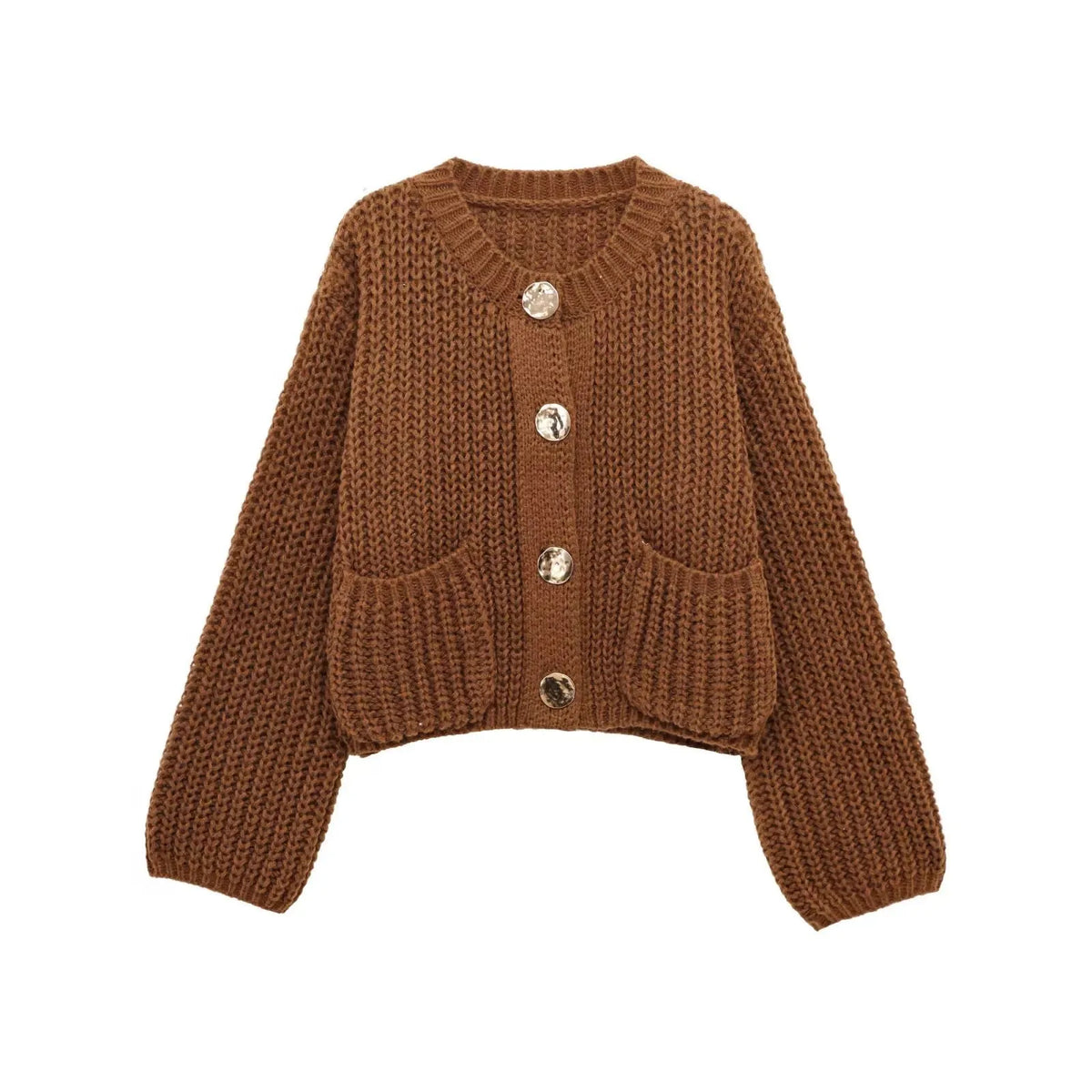 Button Pocket Knit Cardigan