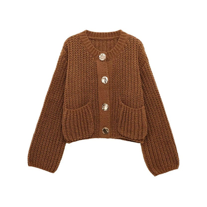 Button Pocket Knit Cardigan