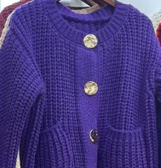 Button Pocket Knit Cardigan
