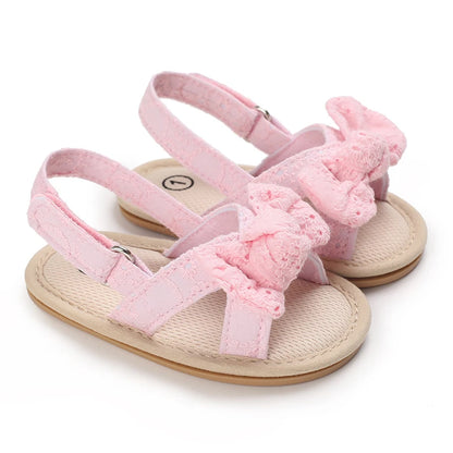 Eyelet Bow Back-Strap Baby Sandals