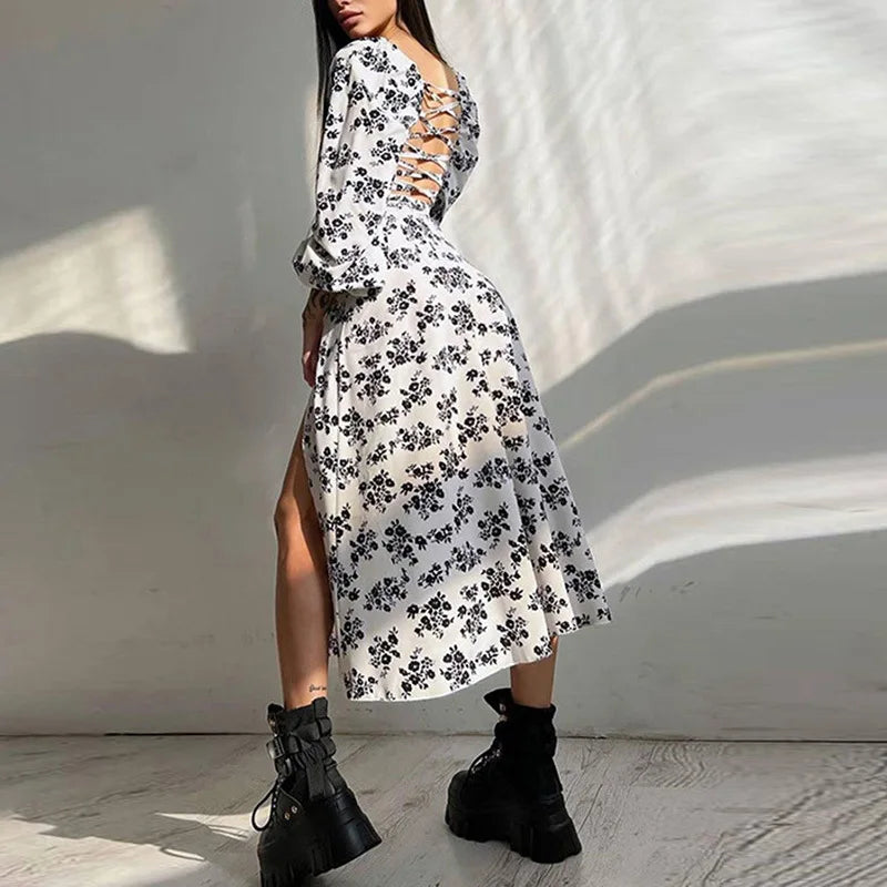 Spring Autumn Split Dress