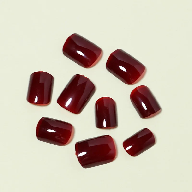 Elegant Short Red Nails