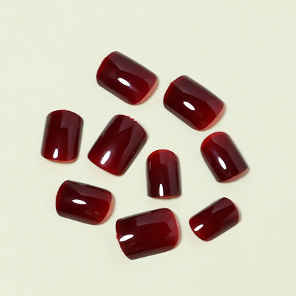 Elegant Short Red Nails