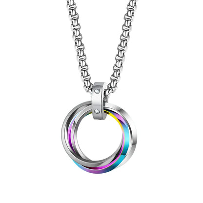 Metal Round Stainless Circle Necklace Party