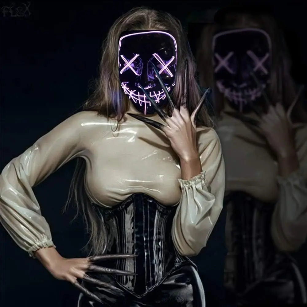 Glowing EL Wire Light-Up Mask