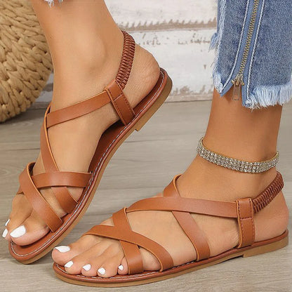 Elegant PU Flat Sandals for Women