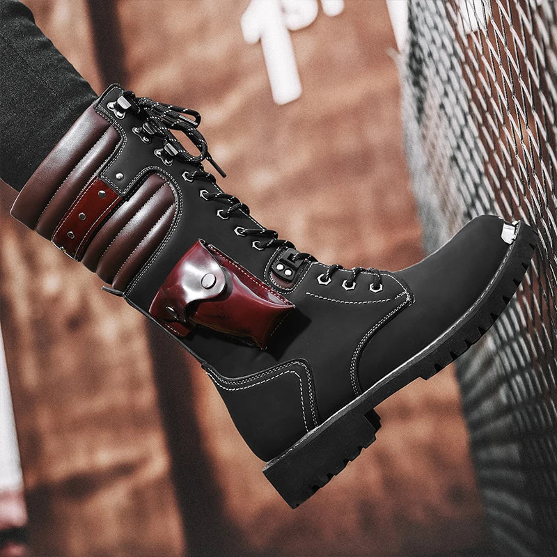 High-Top Cross-Country Motorcycle Boots