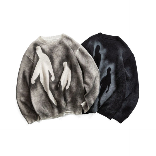 Gothic Retro Y2K Loose Knit Pullover Sweater