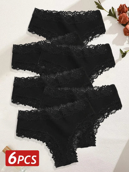 Lace Cotton Brazilian Panty Set