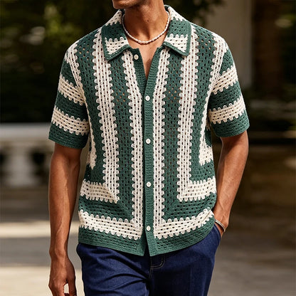 Striped Knit Casual Shirt