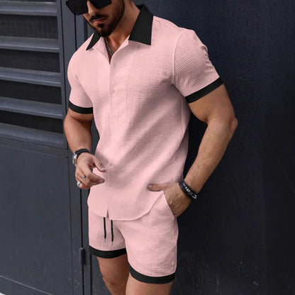 Cotton Linen Jacquard Shirt Set