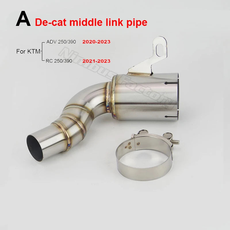 KTM RC/Duke 390 De-Cat Middle Link Pipe 45-51mm