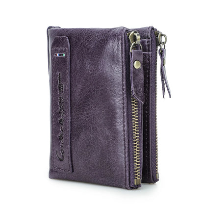 Zipper Leather Wallet