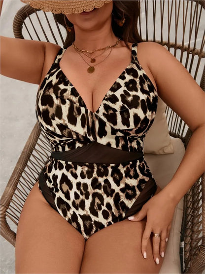 L-5XL Plus Size Printed Bikini Set