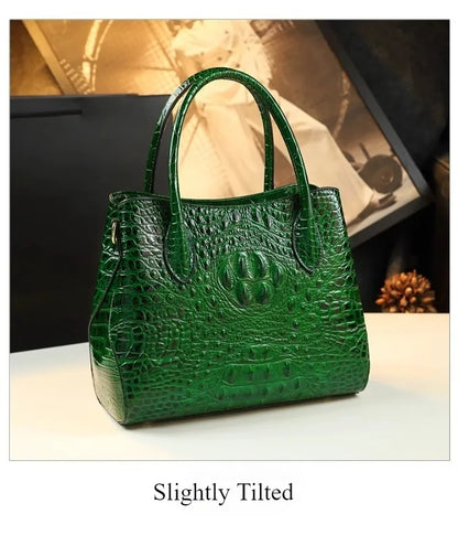 Polyester Zipper Shoulder Bag Crocodile