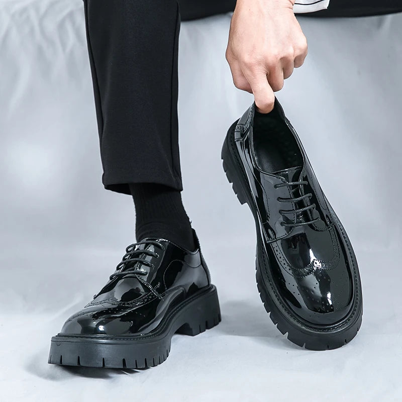 Leather Height Increasing Dress Shoes