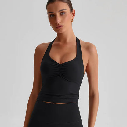 Cross-Back Padded Tank Bra