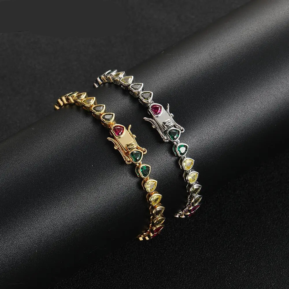 Heart Zircon Chain Bracelet