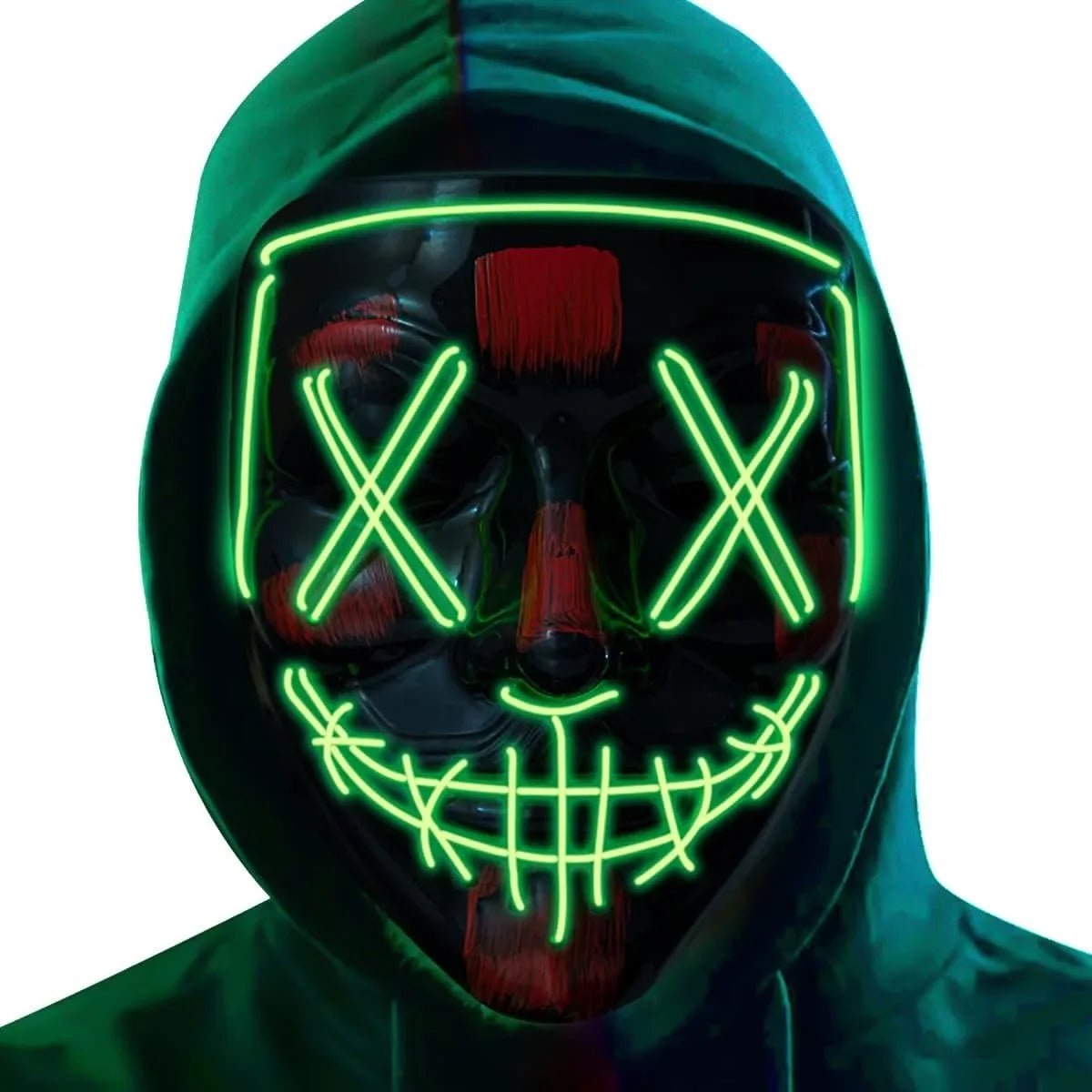 Glowing EL Wire Light-Up Mask