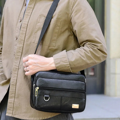 Split Leather Business Messenger Bag