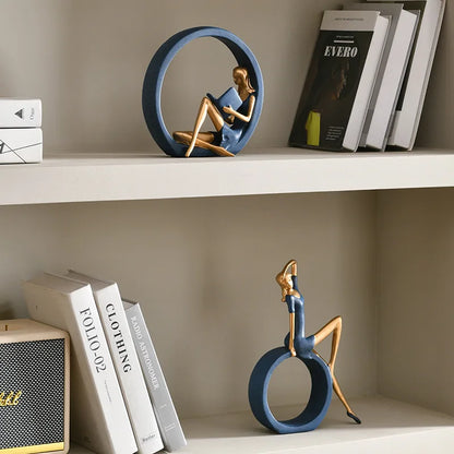Artistic Reading Girl Sculpture