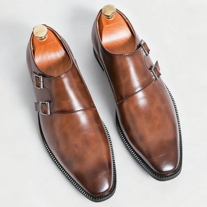 Leather Monk Strap Shoes