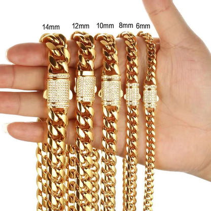 Stainless Steel Cuban Chain Necklace