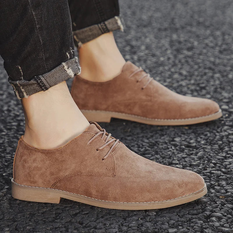 Suede Lace-Up Derby Shoes