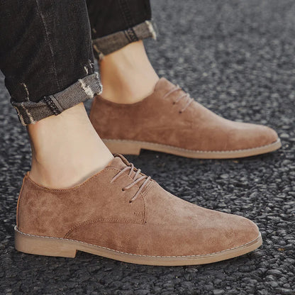 Suede Lace-Up Derby Shoes