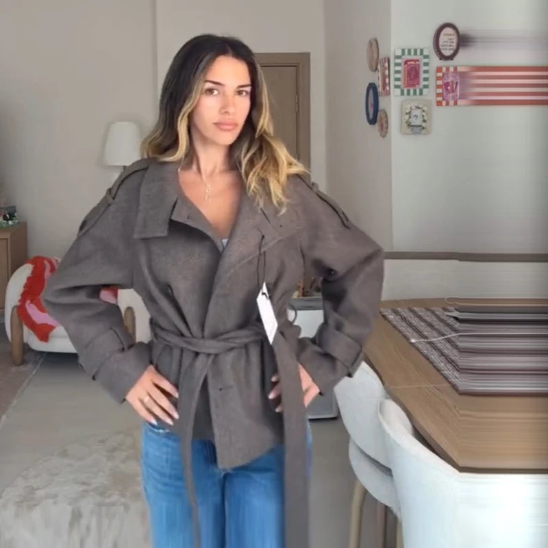 Double-Breasted Sash Coat
