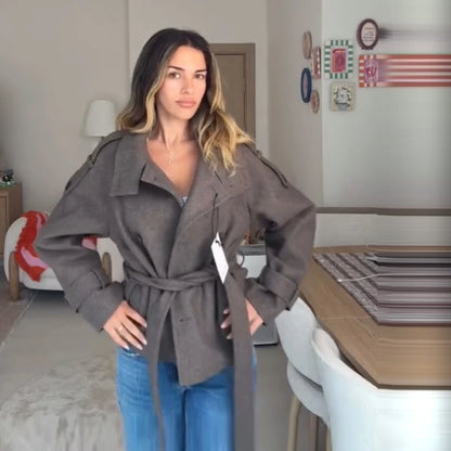 Double-Breasted Sash Coat