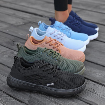 Wide Toe Platform Mesh Sneakers