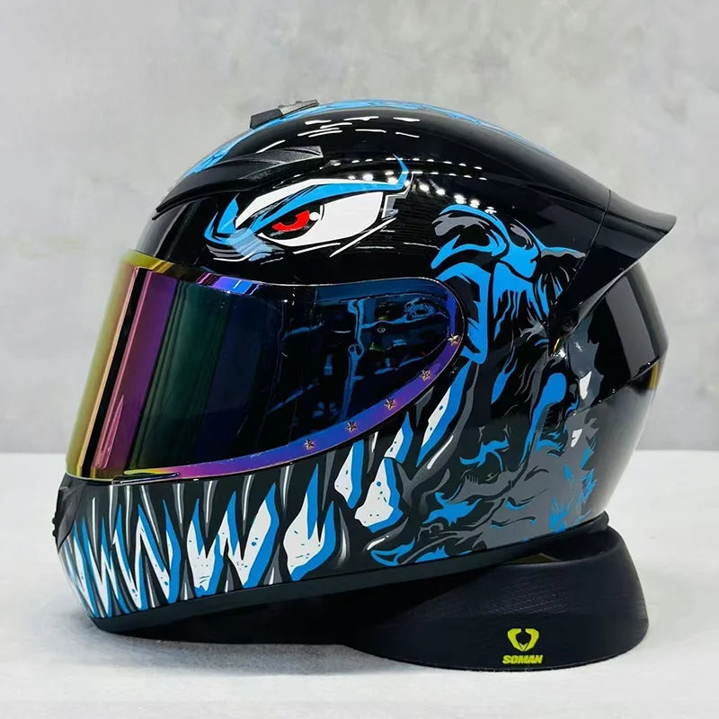 KEAZ Retro Vintage Full-Face Helmet