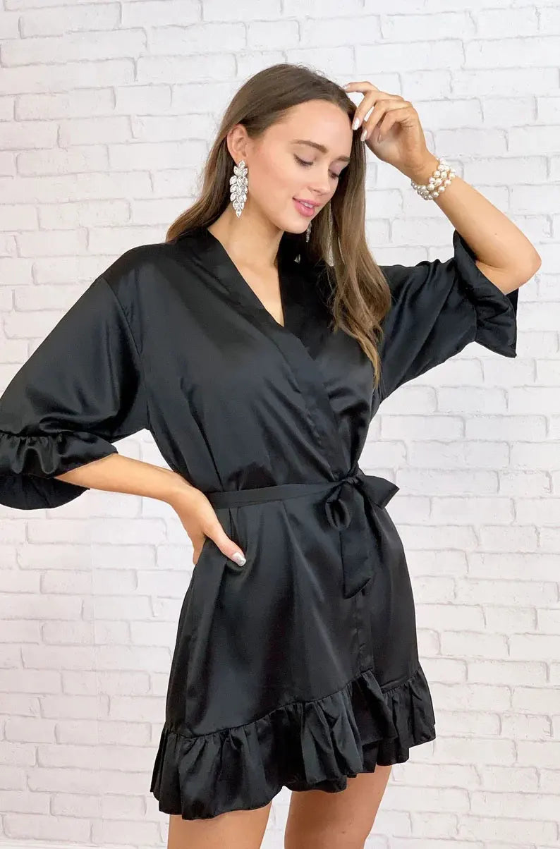 Elegant Satin Knee Robe