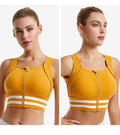 Zipper Front Closure Sports Bra