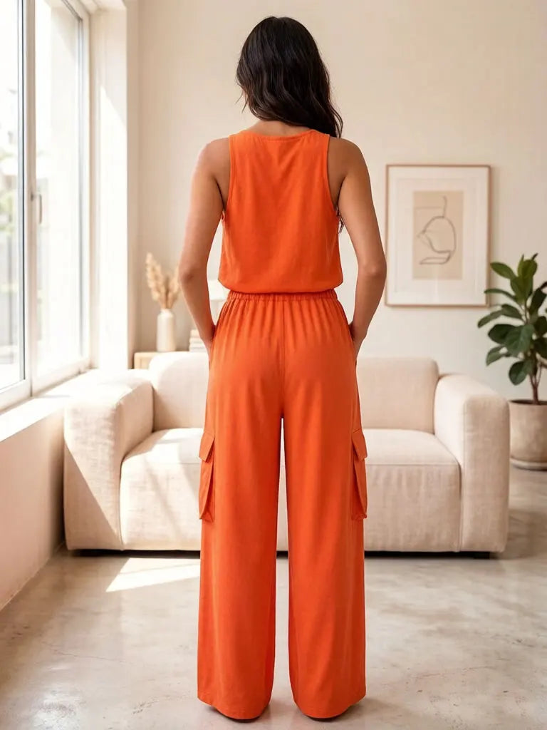 Plus Size Cargo Wide-Leg Pants