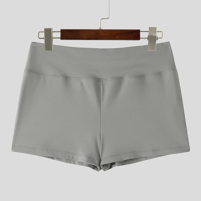 Solid Elastic Waist Jogger Shorts