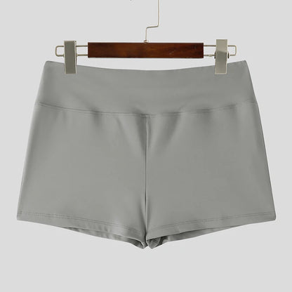 Solid Elastic Waist Jogger Shorts