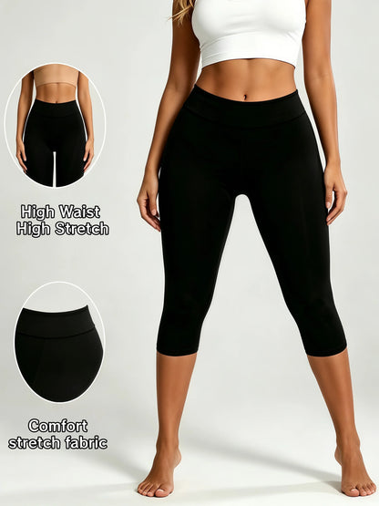 High Waist Seamless Capri Leggings