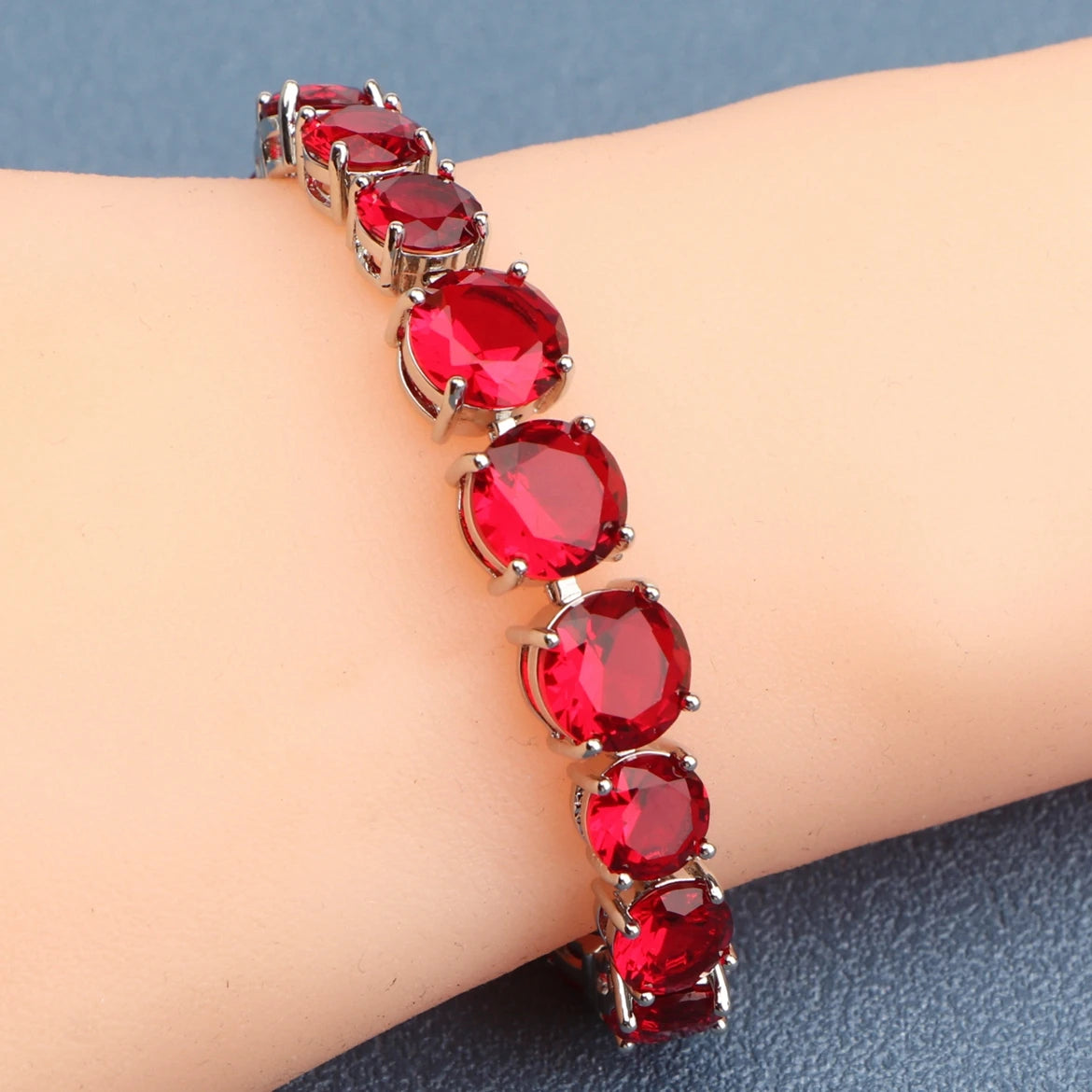 Sterling Zircon Chain Bracelet